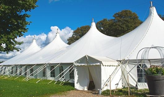 multiple portable toilets for large-scale events, ensuring availability for all guests in Lamesa